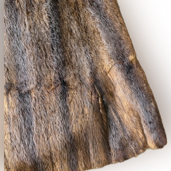 Lazarus Cape Brown Muskrat Fur Cape Vintage 1940s Lazarus Columbus Size Large - Picture 4 of 11